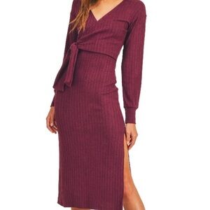 Lush Long sleeve knit wrap dress small